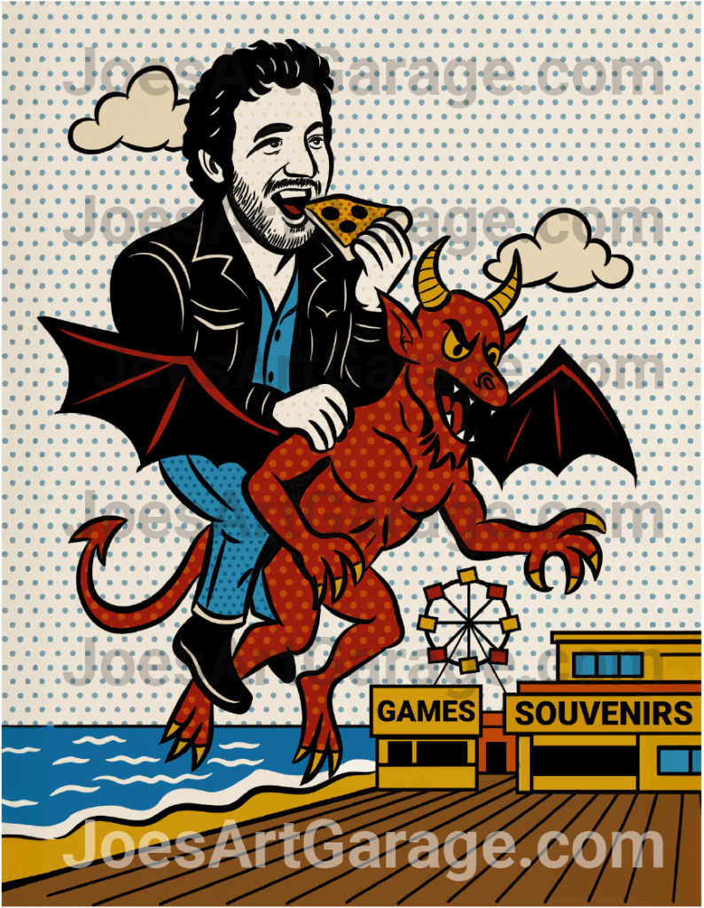 Bruce Riding the Jersey Devil over the Boardwalk